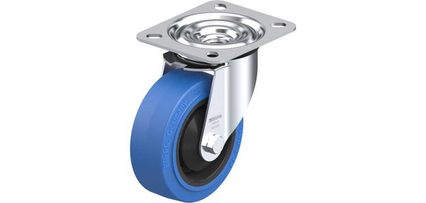 BLICKLE - Roulette pivotante Ø 100mm bandage caoutchouc NR 150kg - LE-POEV 100KA-SB