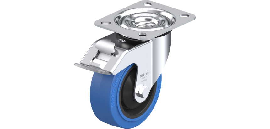BLICKLE - Roulette pivotante à frein Ø 100mm bandage caoutchouc NR 150kg - LE-POEV 100KA-FI-SB