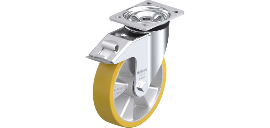BLICKLE - Roulette pivotante à frein Ø 200mm bandage polyuréthane PU 600kg - LK-ALTH 200K-FI