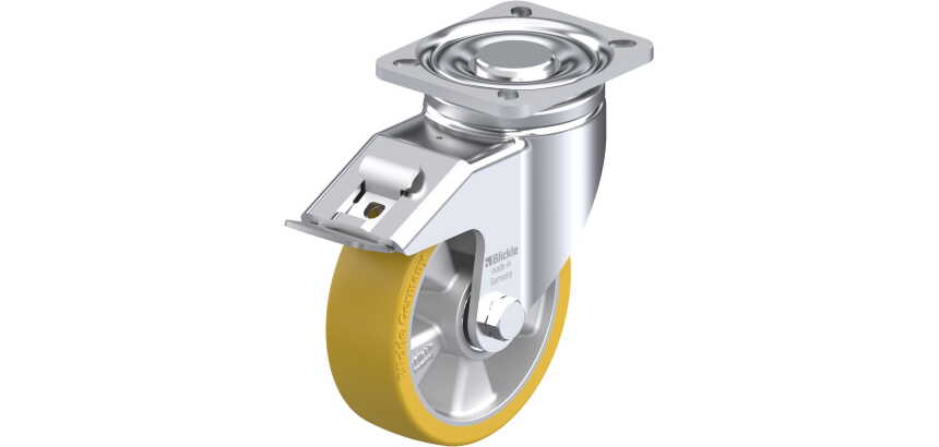 BLICKLE - Roulette pivotante à frein Ø 125mm bandage polyuréthane PU 550kg - LH-ALTH 125K-1-FI