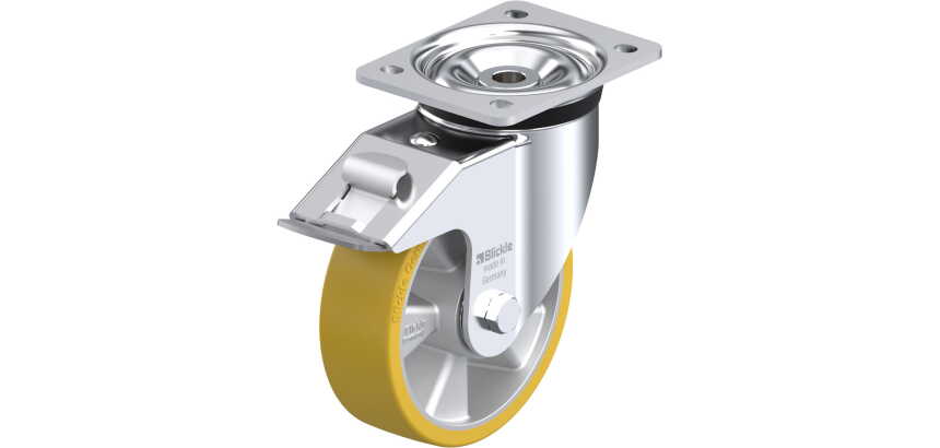 BLICKLE - Roulette pivotante à frein Ø 160mm bandage polyuréthane PU 600kg - LK-ALTH 160K-FI