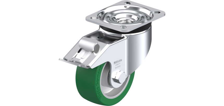 BLICKLE - Roulette pivotante à frein Ø 100mm bandage polyuréthane PU 320kg - LK-ALST 100K-1-FI