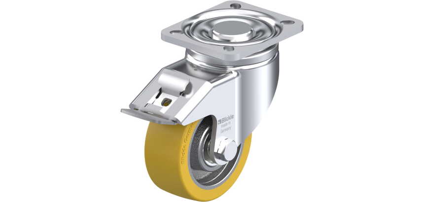 BLICKLE - Roulette pivotante à frein Ø 100mm bandage polyuréthane PU 450kg - LH-GTH 100K-1-FI