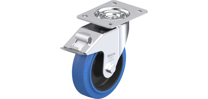 BLICKLE - Roulette pivotante à frein Ø 160mm bandage caoutchouc NR 300kg - LE-POEV 160R-FI-SB