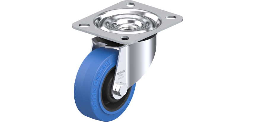 BLICKLE - Roulette pivotante Ø 80mm bandage caoutchouc NR 140kg - LE-POEV 80R-SB