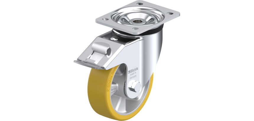 BLICKLE - Roulette pivotante à frein Ø 150mm bandage polyuréthane PU 600kg - LK-ALTH 150K-FI