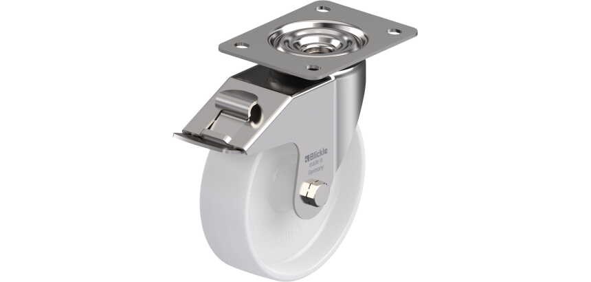 BLICKLE - Roulette pivotante à frein Ø 160mm bandage polyamide PA 6.6 300kg - LEX-PO 160G-FI