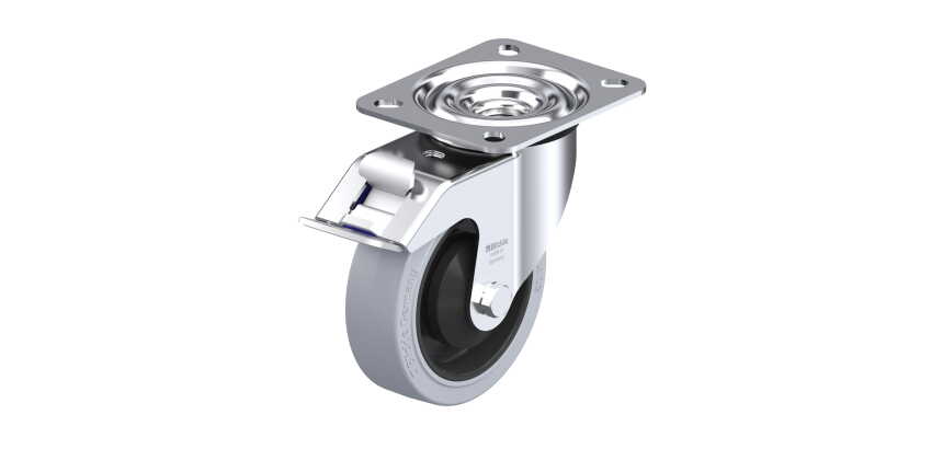 BLICKLE - Roulette pivotante à frein Ø 100mm bandage caoutchouc NR 150kg - LE-POEV 100KA-FI-SG