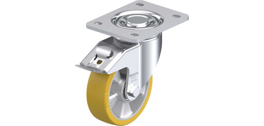 BLICKLE - Roulette pivotante à frein Ø 125mm bandage polyuréthane PU 550kg - LH-ALTH 125K-3-FI