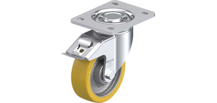 BLICKLE - Roulette pivotante à frein Ø 125mm bandage polyuréthane PU 550kg - LH-GTH 125K-3-FI