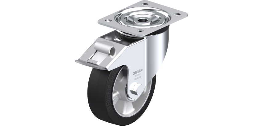 BLICKLE - Roulette pivotante à frein Ø 150mm bandage caoutchouc NR 400kg - L-ALEV 150K-FI