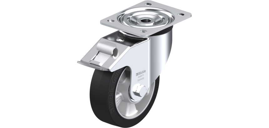 BLICKLE - Roulette pivotante à frein Ø 150mm bandage caoutchouc NR 400kg - L-ALEV 150K-FI