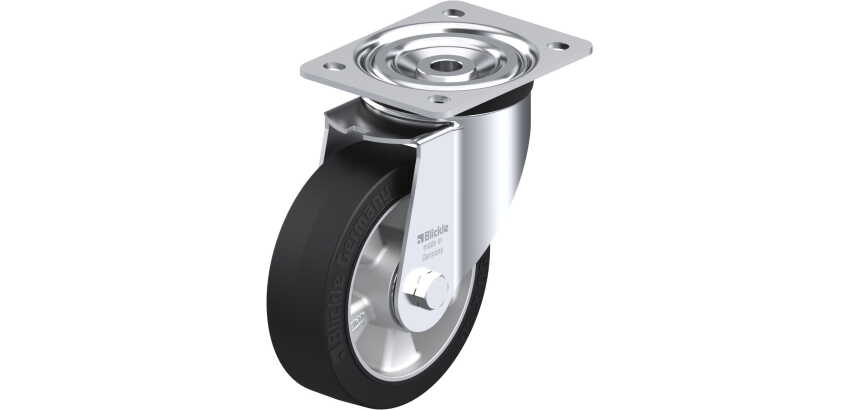 BLICKLE - Roulette pivotante Ø 150mm bandage caoutchouc NR 400kg - L-ALEV 150K