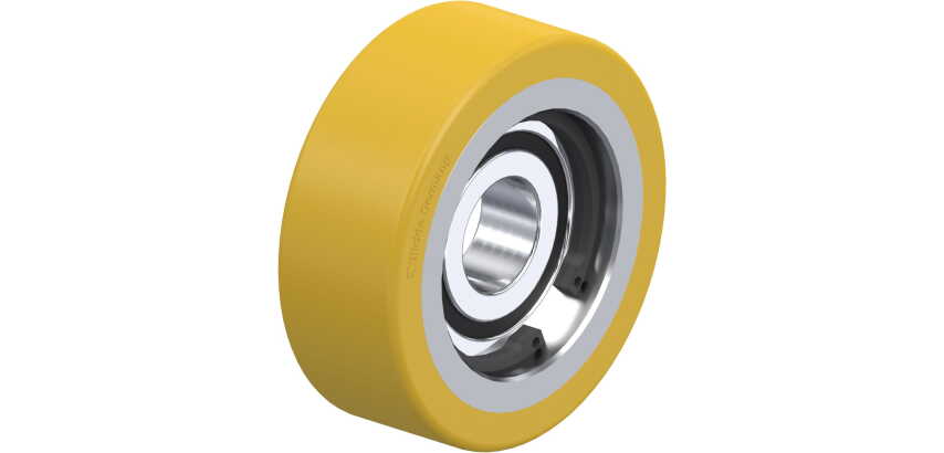 BLICKLE - Galet guide Ø 55mm bandage polyuréthane PU 125kg - FSTH 55x20/15-11K