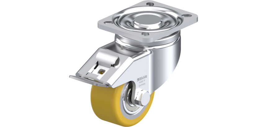 BLICKLE - Roulette pivotante à frein Ø 80mm bandage polyuréthane PU 280kg - LH-VSTH 80K-FI