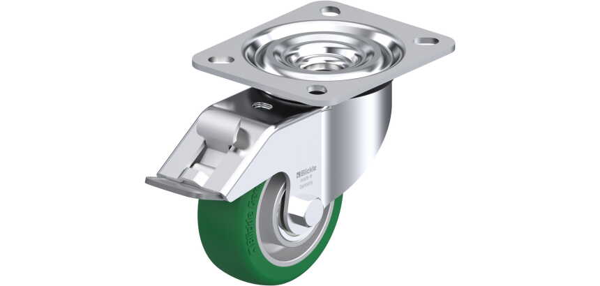 BLICKLE - Roulette pivotante à frein Ø 80mm bandage polyuréthane PU 200kg - L-ALST 80K-FI