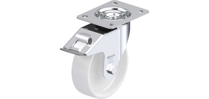 BLICKLE - Roulette pivotante à frein Ø 150mm bandage polypropylène PP 300kg - LE-PPN 150G-FI