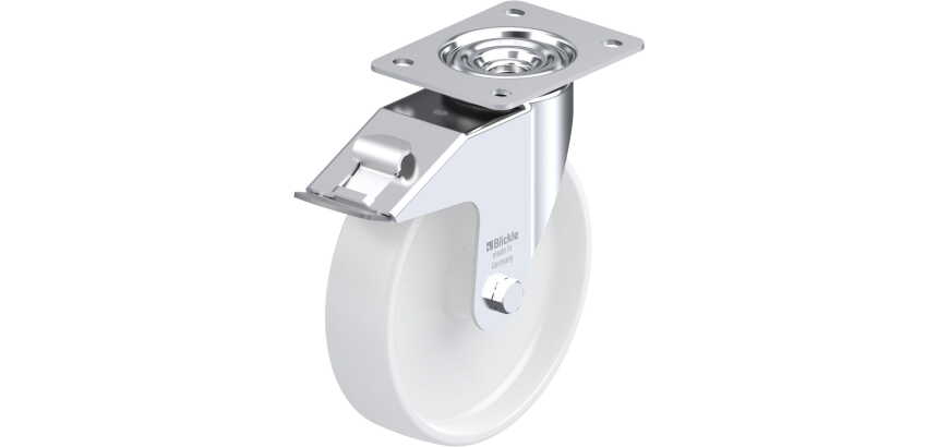 BLICKLE - Roulette pivotante à frein Ø 200mm bandage polypropylène PP 300kg - LE-PPN 200G-FI