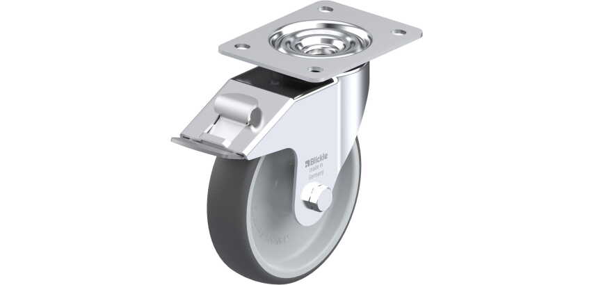 BLICKLE - Roulette pivotante à frein Ø 160mm bandage polyuréthane TPU 300kg - LE-PATH 160G-FI