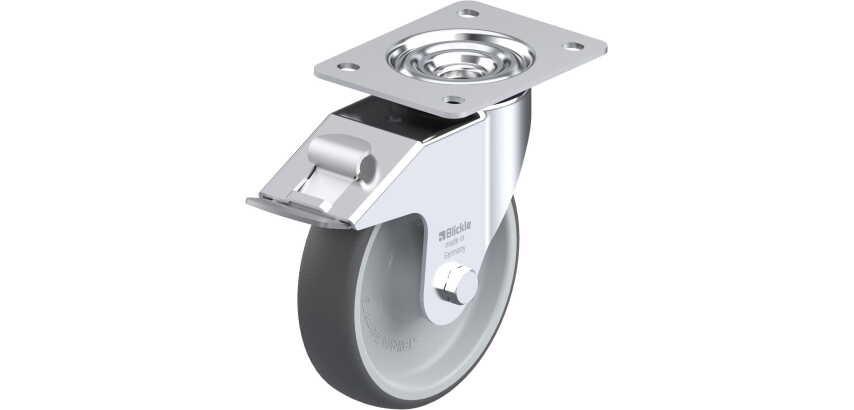 BLICKLE - Roulette pivotante à frein Ø 160mm bandage polyuréthane TPU 300kg - LE-PATH 160R-FI