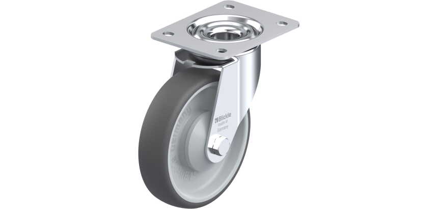 BLICKLE - Roulette pivotante Ø 160mm bandage polyuréthane TPU 300kg - LE-PATH 160KA