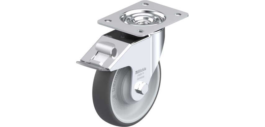 BLICKLE - Roulette pivotante à frein Ø 160mm bandage polyuréthane TPU 300kg - LE-PATH 160KA-FI