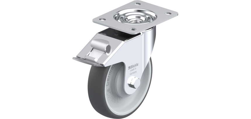 BLICKLE - Roulette pivotante à frein Ø 160mm bandage polyuréthane TPU 300kg - LE-PATH 160KA-FI