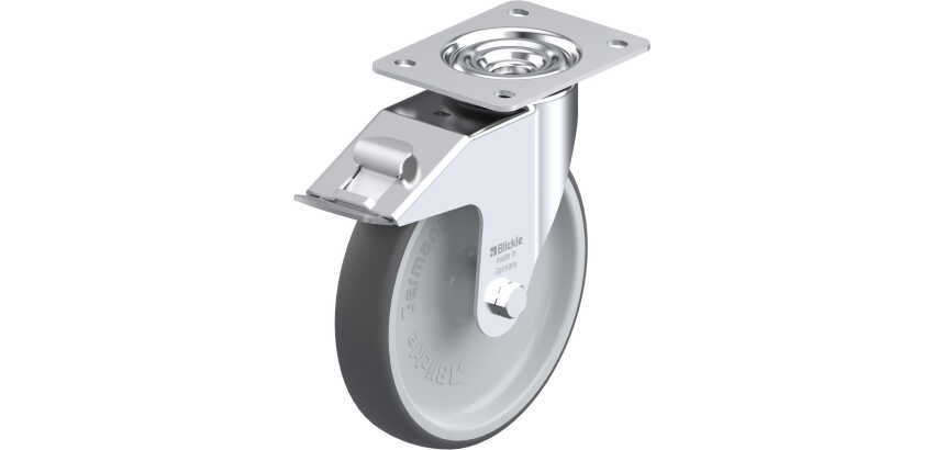 BLICKLE - Roulette pivotante à frein Ø 200mm bandage polyuréthane TPU 300kg - LE-PATH 200G-FI