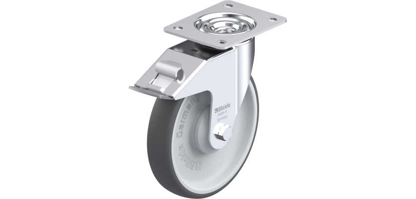 BLICKLE - Roulette pivotante à frein Ø 200mm bandage polyuréthane TPU 300kg - LE-PATH 200KA-FI