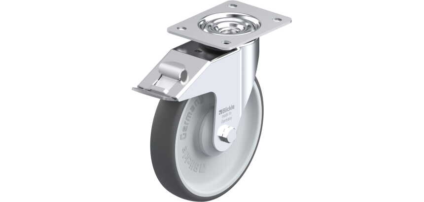 BLICKLE - Roulette pivotante à frein Ø 200mm bandage polyuréthane TPU 300kg - LE-PATH 200KA-FI