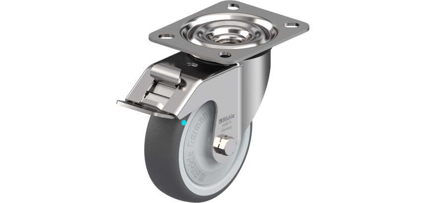 BLICKLE - Roulette pivotante à frein Ø 100mm bandage polyuréthane TPU 150kg - LEX-PATH 100KFD-FI