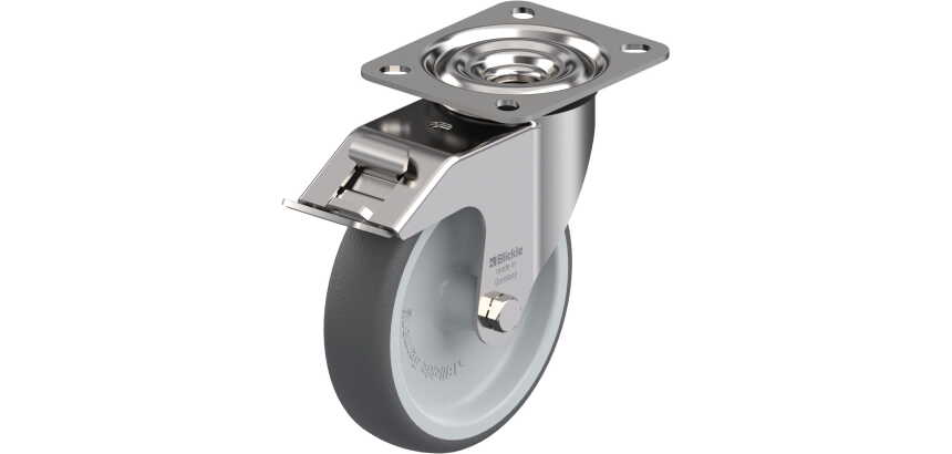 BLICKLE - Roulette pivotante à frein Ø 125mm bandage polyuréthane TPU 150kg - LEX-PATH 125G-FI
