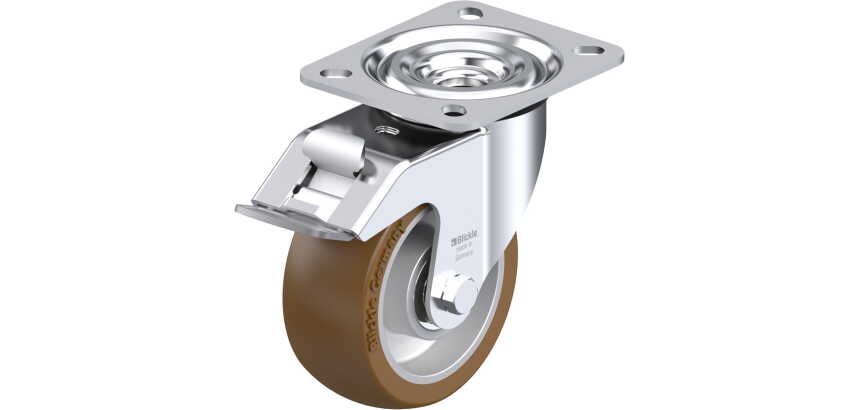 BLICKLE - Roulette pivotante à frein Ø 100mm bandage polyuréthane PU 250kg - L-ALB 101K-FI