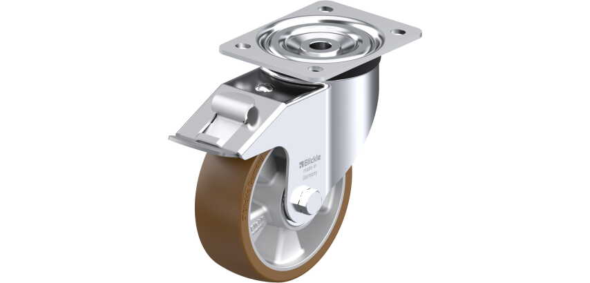 BLICKLE - Roulette pivotante à frein Ø 150mm bandage polyuréthane PU 400kg - L-ALB 150K-FI
