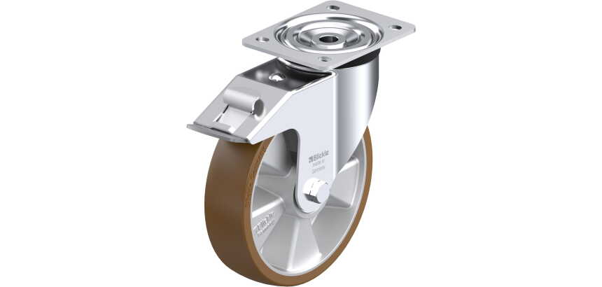 BLICKLE - Roulette pivotante à frein Ø 200mm bandage polyuréthane PU 400kg - L-ALB 200K-FI