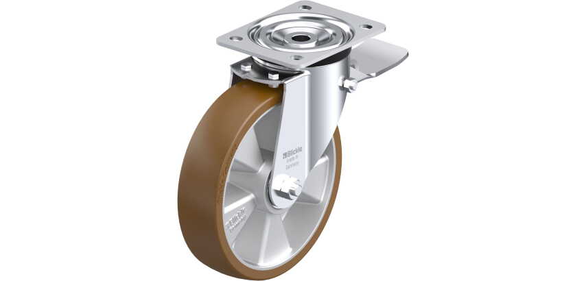 BLICKLE - Roulette pivotante à frein Ø 200mm bandage polyuréthane PU 400kg - L-ALB 200K-ST