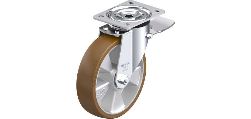BLICKLE - Roulette pivotante à frein Ø 200mm bandage polyuréthane PU 400kg - L-ALB 200K-ST