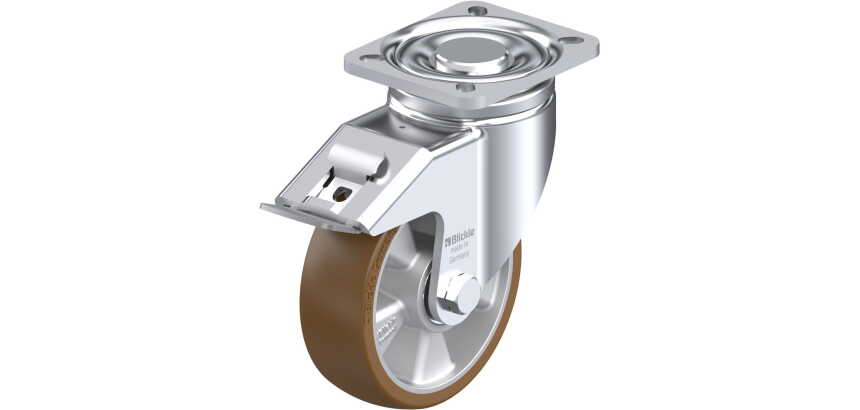 BLICKLE - Roulette pivotante à frein Ø 125mm bandage polyuréthane PU 550kg - LH-ALB 125K-1-FI