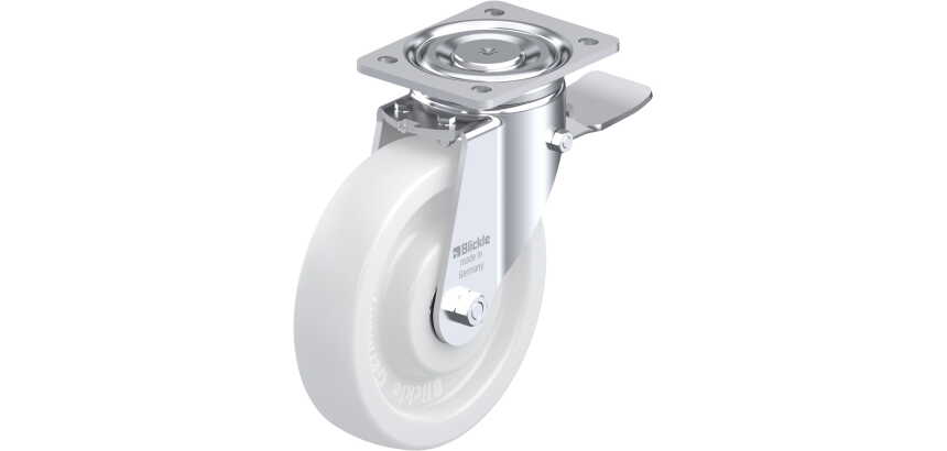 BLICKLE - Roulette pivotante à frein Ø 200mm bandage polyamide PA 6.6 900kg - LH-SPO 200K-ST