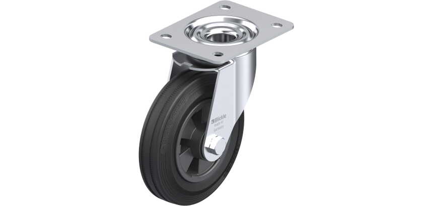 BLICKLE - Roulette pivotante Ø 160mm bandage caoutchouc SBR 135kg - LE-VPP 160R