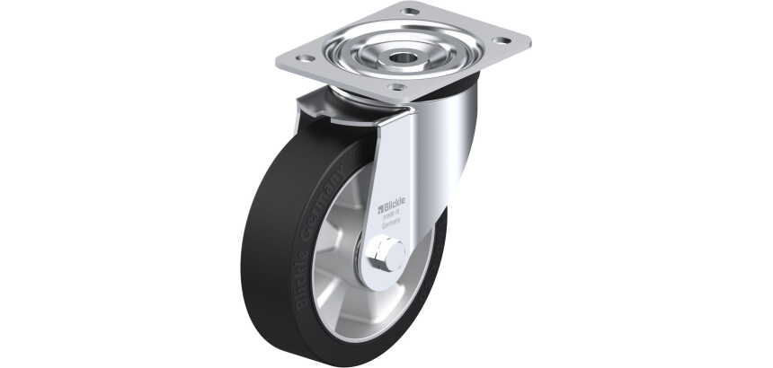 BLICKLE - Roulette pivotante Ø 160mm bandage caoutchouc NR 400kg - L-ALEV 160K