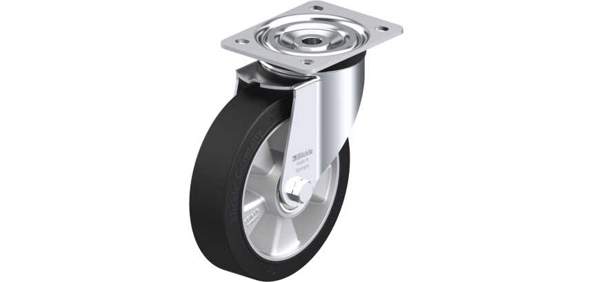 BLICKLE - Roulette pivotante Ø 180mm bandage caoutchouc NR 400kg - L-ALEV 180K