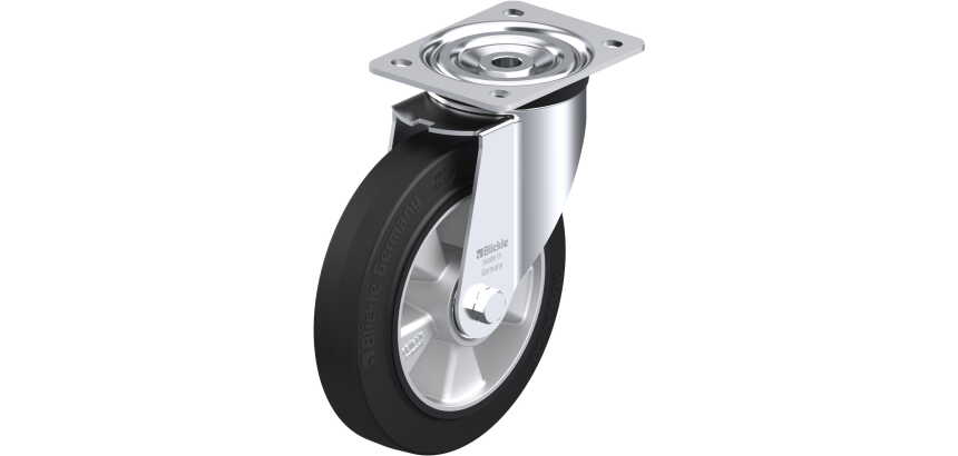 BLICKLE - Roulette pivotante Ø 200mm bandage caoutchouc NR 400kg - L-ALEV 200K