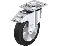 BLICKLE - Roulette pivotante à frein Ø 200mm bandage caoutchouc NR 400kg - L-ALEV 200K-FI