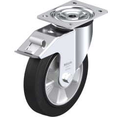 BLICKLE - Roulette pivotante à frein Ø 200mm bandage caoutchouc NR 400kg - L-ALEV 200K-FI