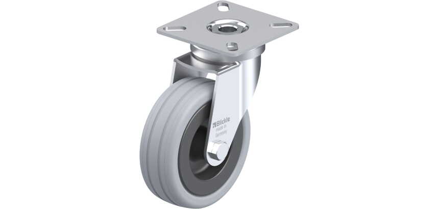 BLICKLE - Roulette pivotante Ø 75mm bandage caoutchouc SBR 60kg - LPA-VPA 75G