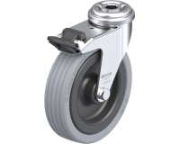 BLICKLE - Roulette pivotante à frein Ø 100mm bandage caoutchouc SBR 70kg - LRA-VPA 100G-FI