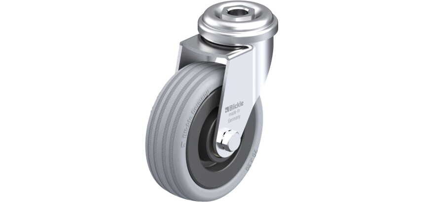 BLICKLE - Roulette pivotante Ø 75mm bandage caoutchouc SBR 60kg - LRA-VPA 75K