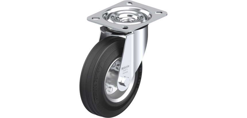 BLICKLE - Roulette pivotante Ø 125mm bandage caoutchouc SBR 100kg - LE-VE 125R