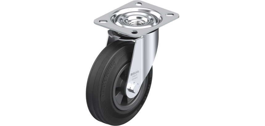 BLICKLE - Roulette pivotante Ø 125mm bandage caoutchouc SBR 100kg - LE-VPP 125R